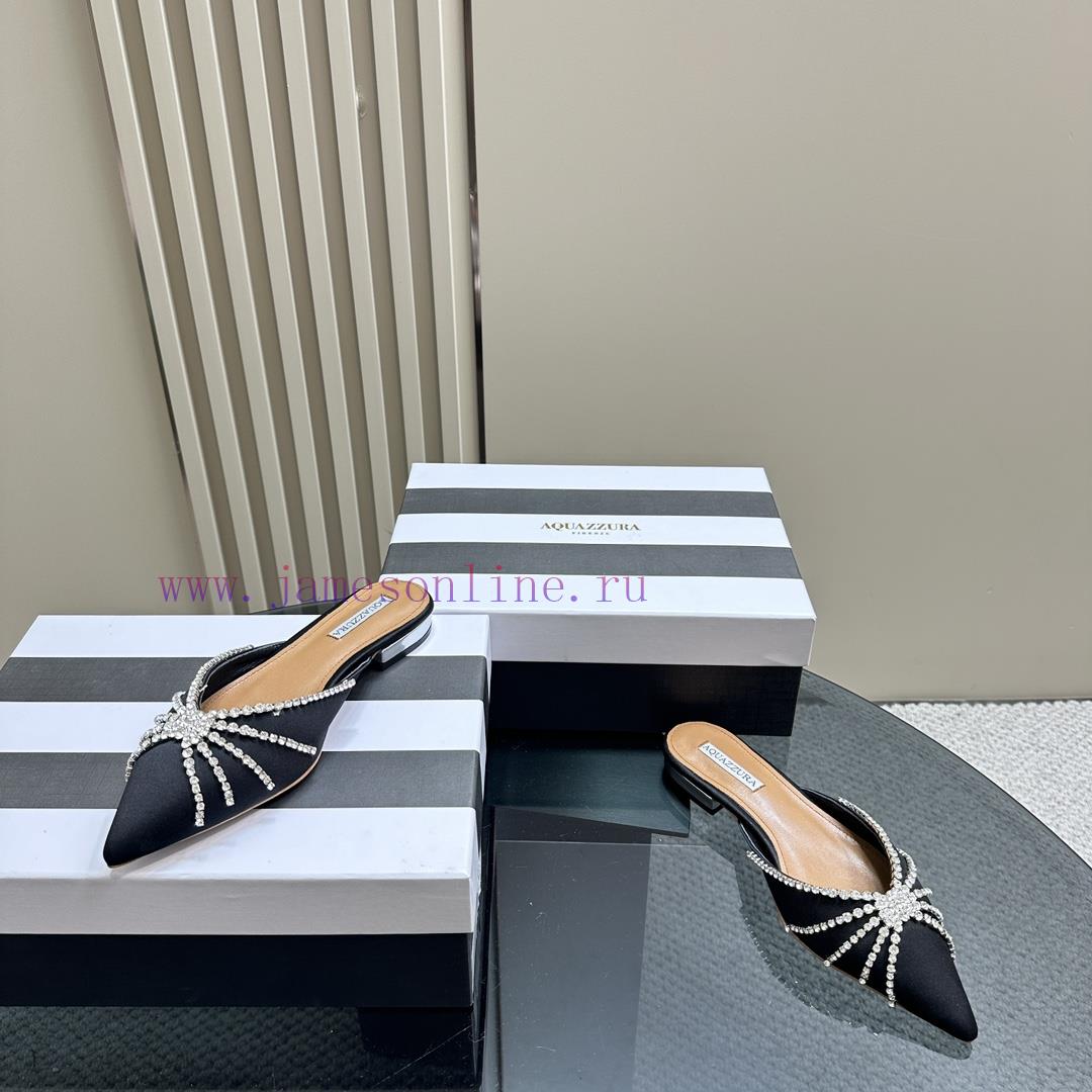 AQUAZZURA Golden Pineapple 2024 𝐒𝐒𝐧𝐞𝐰 Spring/Summer New Water Diamond Flat Shoes Aquazzura/Pwfdz3hko - Image 6