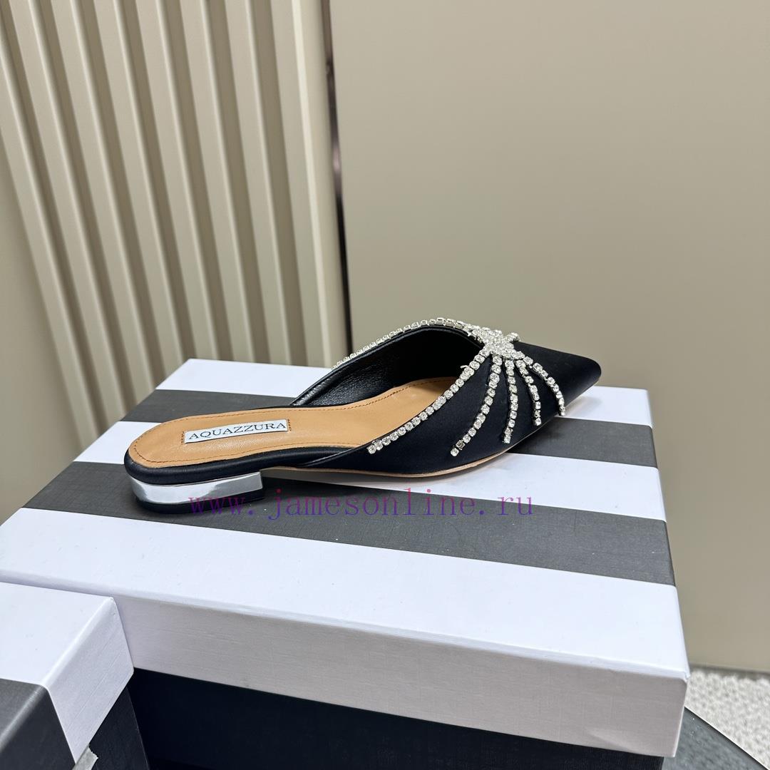 AQUAZZURA Golden Pineapple 2024 𝐒𝐒𝐧𝐞𝐰 Spring/Summer New Water Diamond Flat Shoes Aquazzura/Pwfdz3hko - Image 7