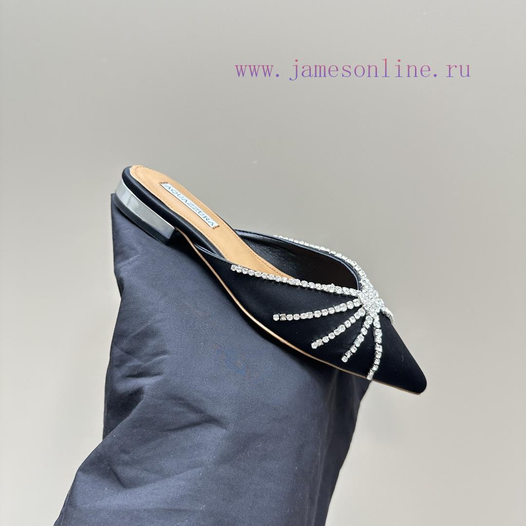 AQUAZZURA Golden Pineapple 2024 𝐒𝐒𝐧𝐞𝐰 Spring/Summer New Water Diamond Flat Shoes Aquazzura/Pwfdz3hko - Image 8
