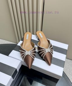 AQUAZZURA Golden Pineapple 2024 𝐒𝐒𝐧𝐞𝐰 Spring/Summer New Water Diamond Flat Shoes Aquazzura/Pw0r8prae