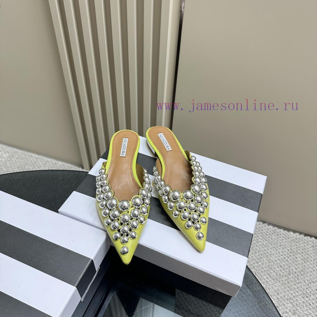 AQUAZZURA Golden Pineapple 2024 𝐒𝐒𝐧𝐞𝐰 Spring/Summer New Flat Shoes Aquazzura/Pineapple Italie0ds1ol1