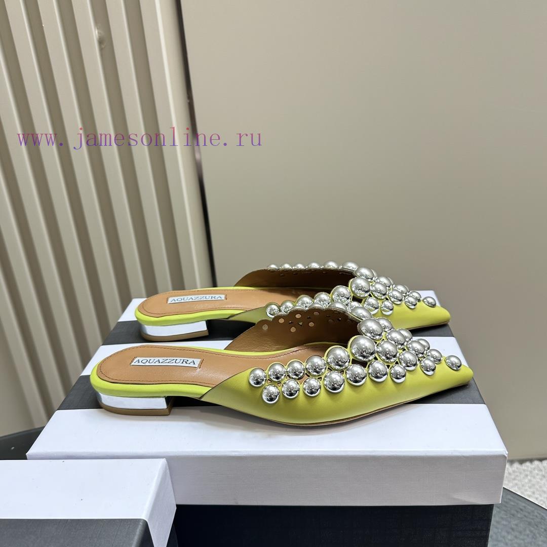 AQUAZZURA Golden Pineapple 2024 𝐒𝐒𝐧𝐞𝐰 Spring/Summer New Flat Shoes Aquazzura/Pineapple Italie0ds1ol1 - Image 3