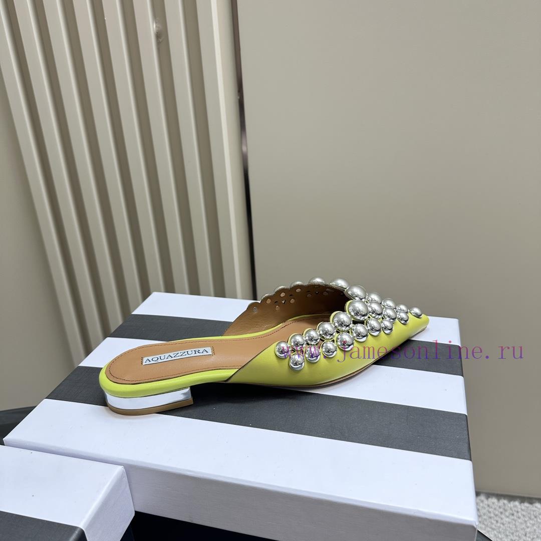 AQUAZZURA Golden Pineapple 2024 𝐒𝐒𝐧𝐞𝐰 Spring/Summer New Flat Shoes Aquazzura/Pineapple Italie0ds1ol1 - Image 7
