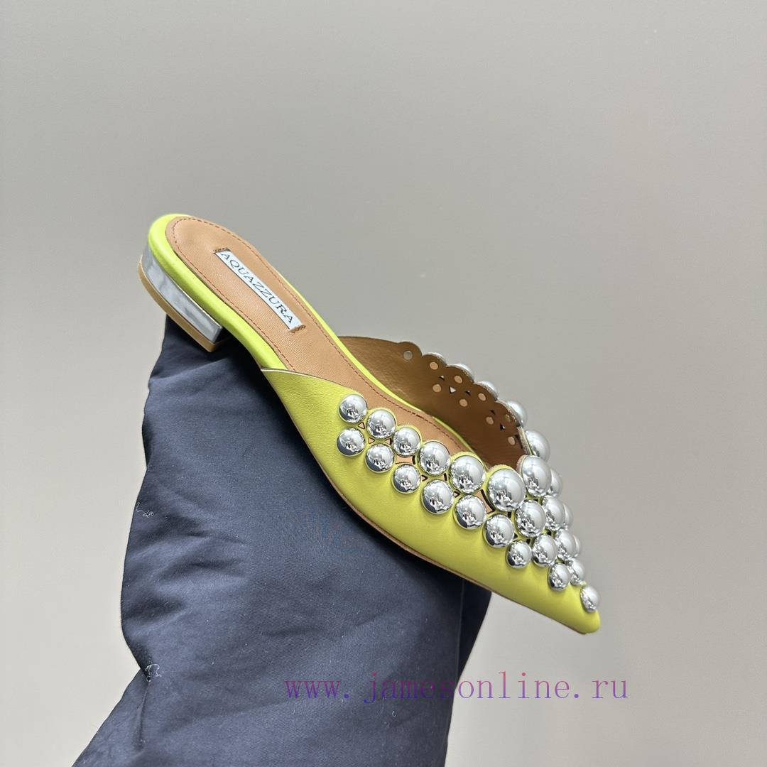 AQUAZZURA Golden Pineapple 2024 𝐒𝐒𝐧𝐞𝐰 Spring/Summer New Flat Shoes Aquazzura/Pineapple Italie0ds1ol1 - Image 8