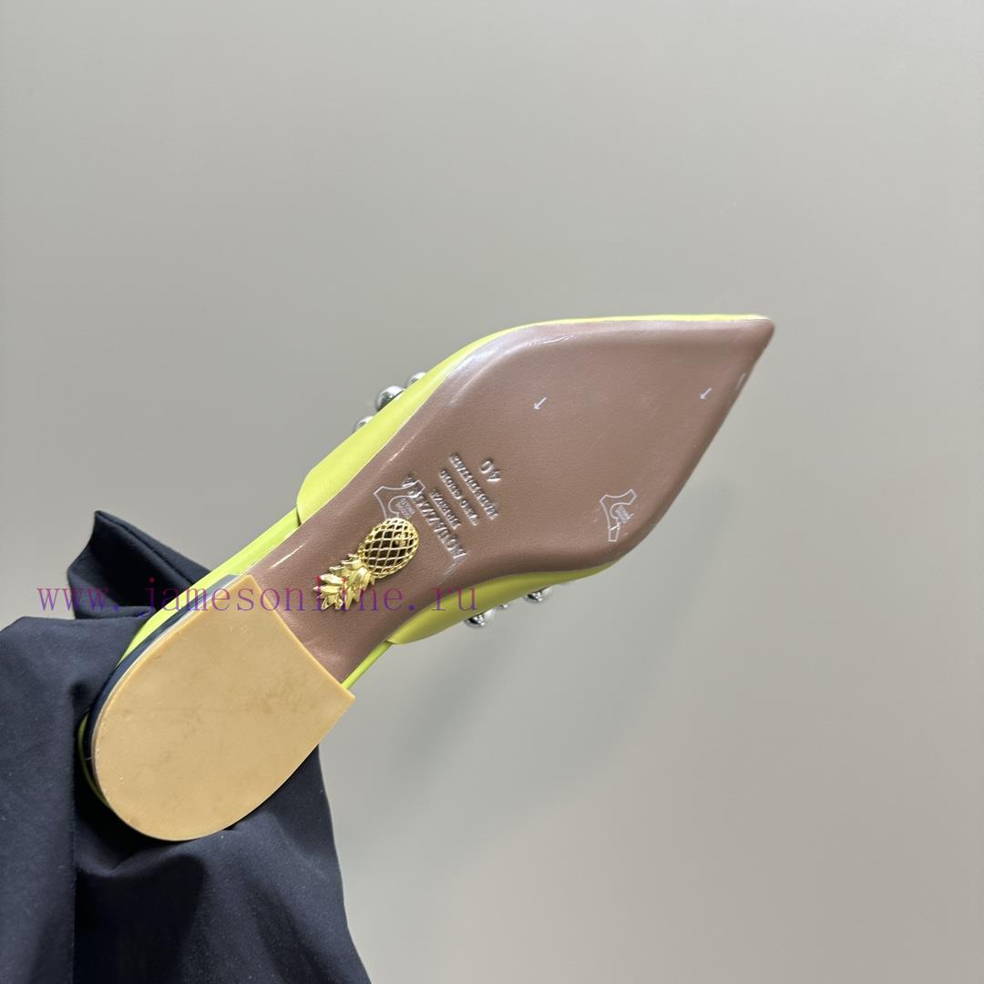 AQUAZZURA Golden Pineapple 2024 𝐒𝐒𝐧𝐞𝐰 Spring/Summer New Flat Shoes Aquazzura/Pineapple Italie0ds1ol1 - Image 9