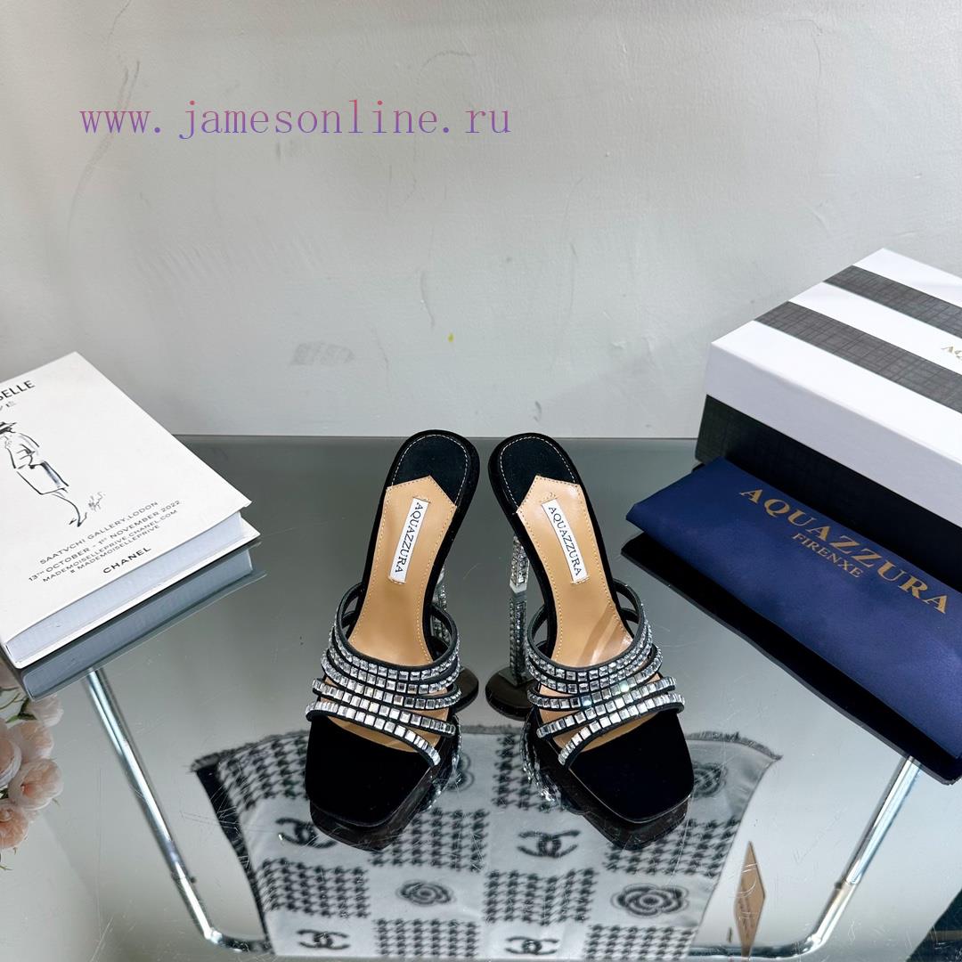 2024 Spring/Summer New AQUAZURA Zp Original Mold New Glass Door Diamond Heel Sandals————————mis6k4xw - Image 2