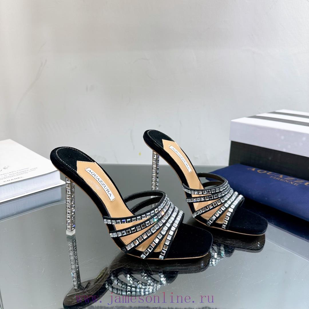 2024 Spring/Summer New AQUAZURA Zp Original Mold New Glass Door Diamond Heel Sandals————————mis6k4xw - Image 4