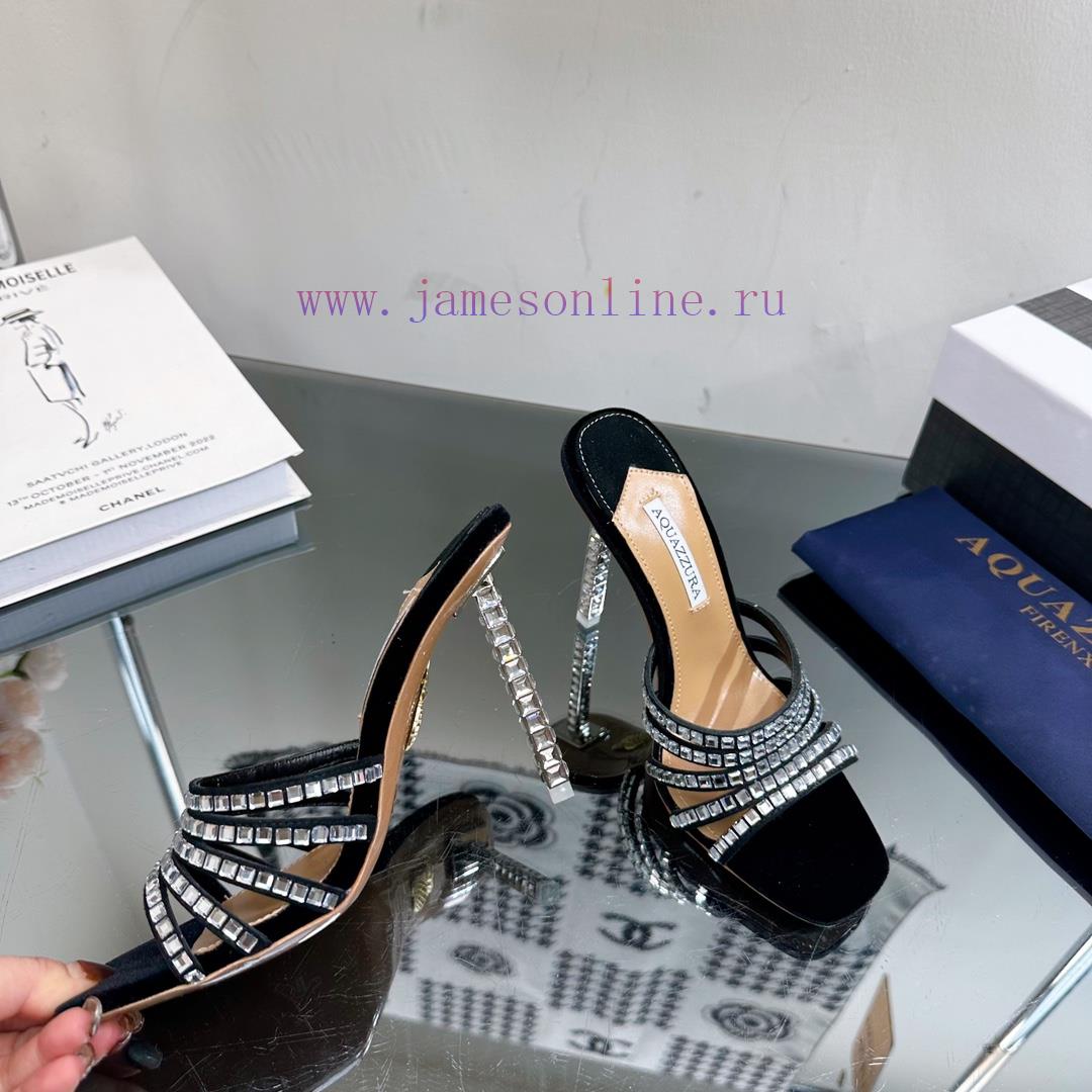 2024 Spring/Summer New AQUAZURA Zp Original Mold New Glass Door Diamond Heel Sandals————————mis6k4xw - Image 5