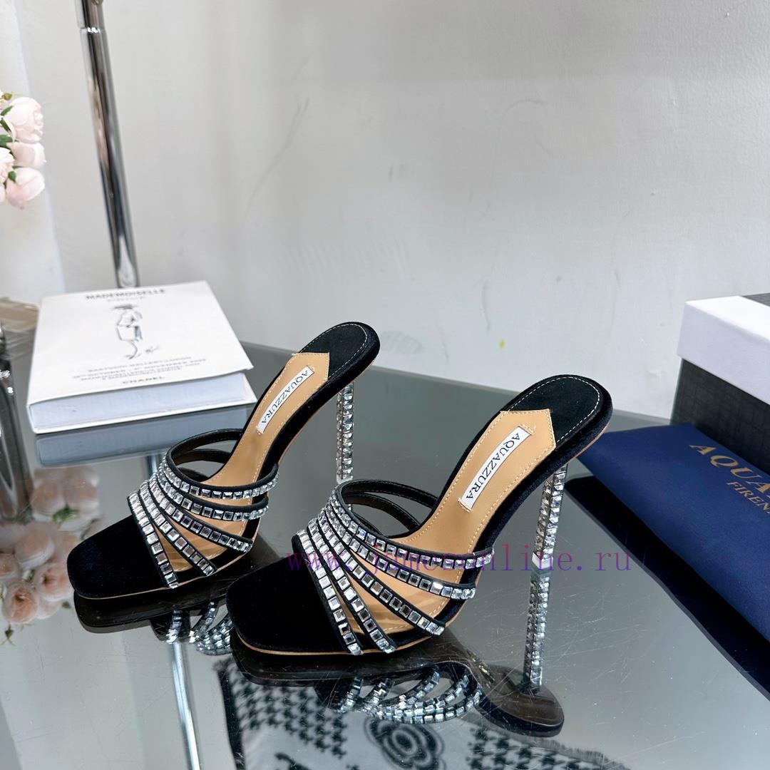 2024 Spring/Summer New AQUAZURA Zp Original Mold New Glass Door Diamond Heel Sandals————————mis6k4xw - Image 7