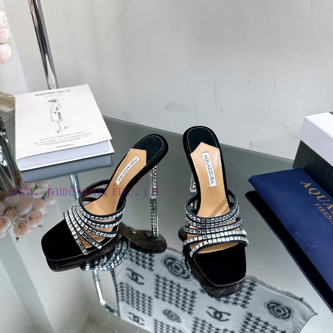 2024 Spring/Summer New AQUAZURA Zp Original Mold New Glass Door Diamond Heel Sandals————————mis6k4xw - Image 8
