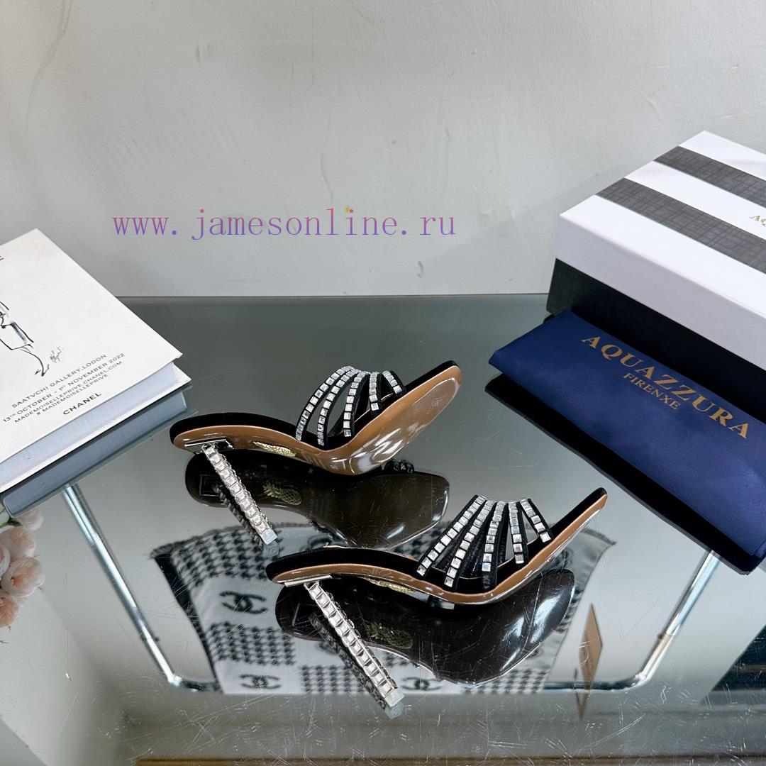 2024 Spring/Summer New AQUAZURA Zp Original Mold New Glass Door Diamond Heel Sandals————————mis6k4xw - Image 9
