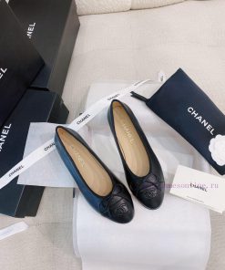 New CocoChanel 24 Edition Series Double C Bow Classic Sheepskin Flat Ballet ShoesChanel Gran8oez62f7