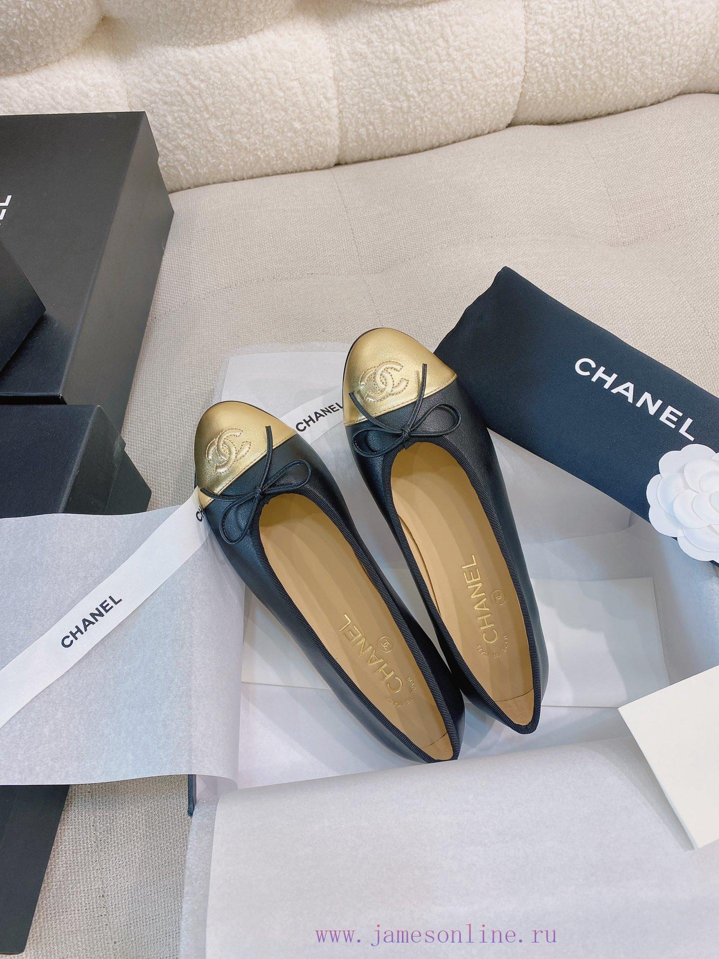 New CocoChanel 24 Edition Series Double C Bow Classic Sheepskin Flat Ballet ShoesChanel Granmdcxb0ms - Image 2