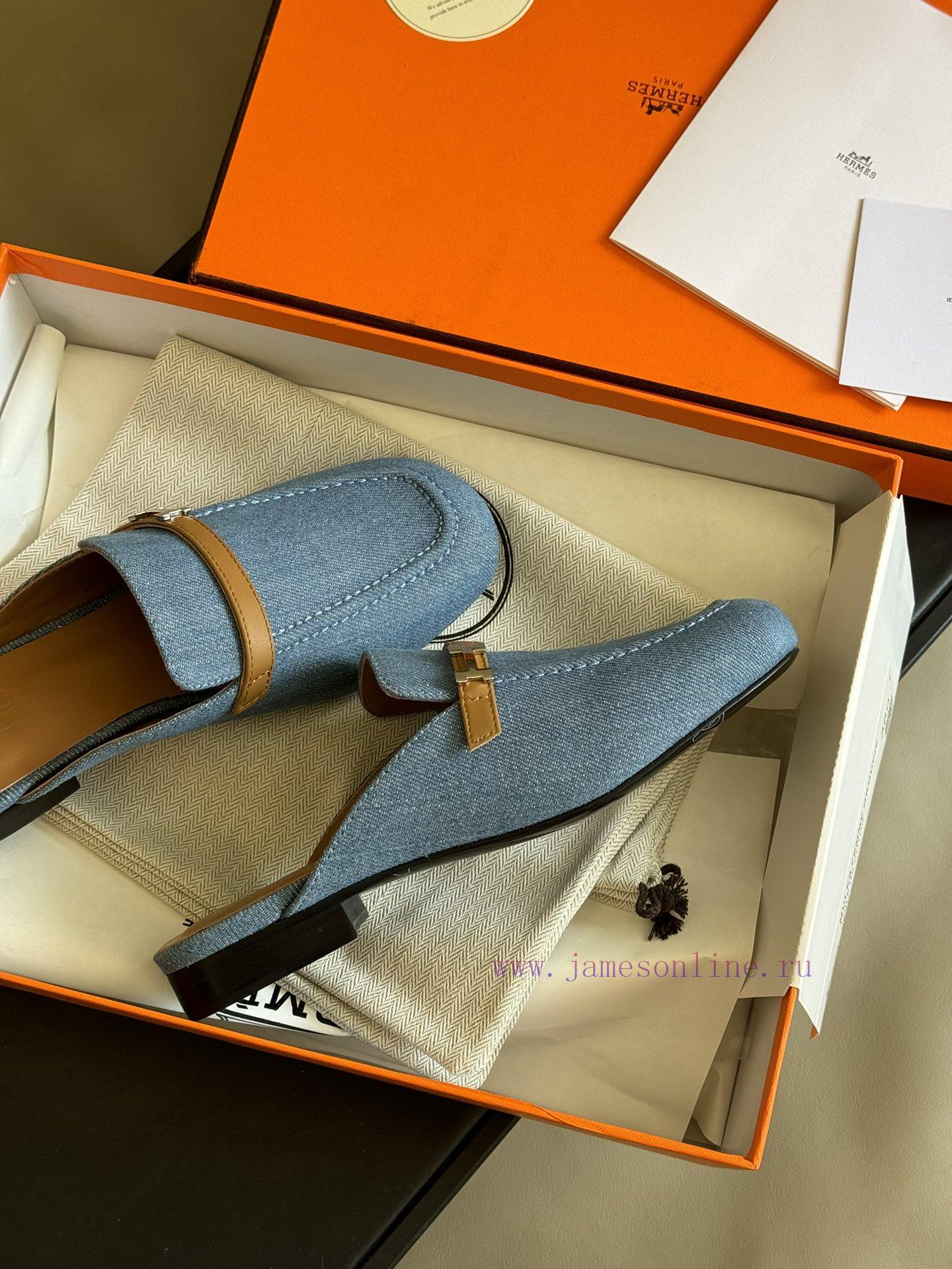 hermes ss24 new arrival~H Home 2024 Spring/Summer Mueller Slippers New ProductH's round head9zimess1 - Image 5