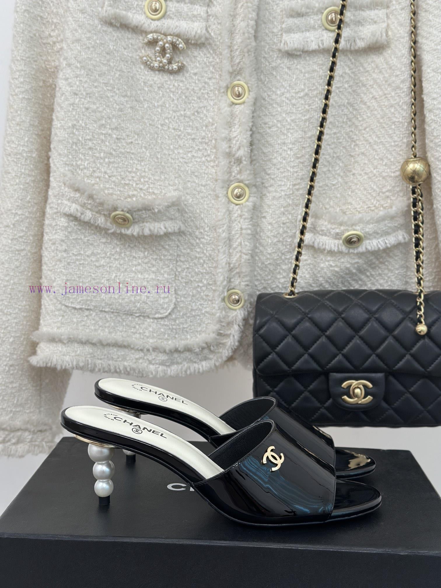 Chanel | Chanel 24C New Product ClassicPearl high-heeled slippers and sandals seriesThe shoepfg7z5y2 - Image 2