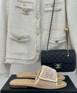 Chanel | Chanel 24C New Product ClassicDouble C flat slippersThe shoe upper is made of impor53tx3hi7