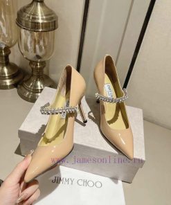 Jimmyhoo rhinestone single shoeOne word rhinestone high heelsThe shoe upper is made of imporujcbija5