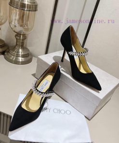 Jimmyhoo rhinestone single shoeOne word rhinestone high heelsThe shoe upper is made of imporgvshvbjh