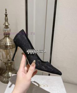 Jimmyhoo rhinestone single shoeOne word rhinestone high heelsThe shoe upper is made of impor3xhi8tgn