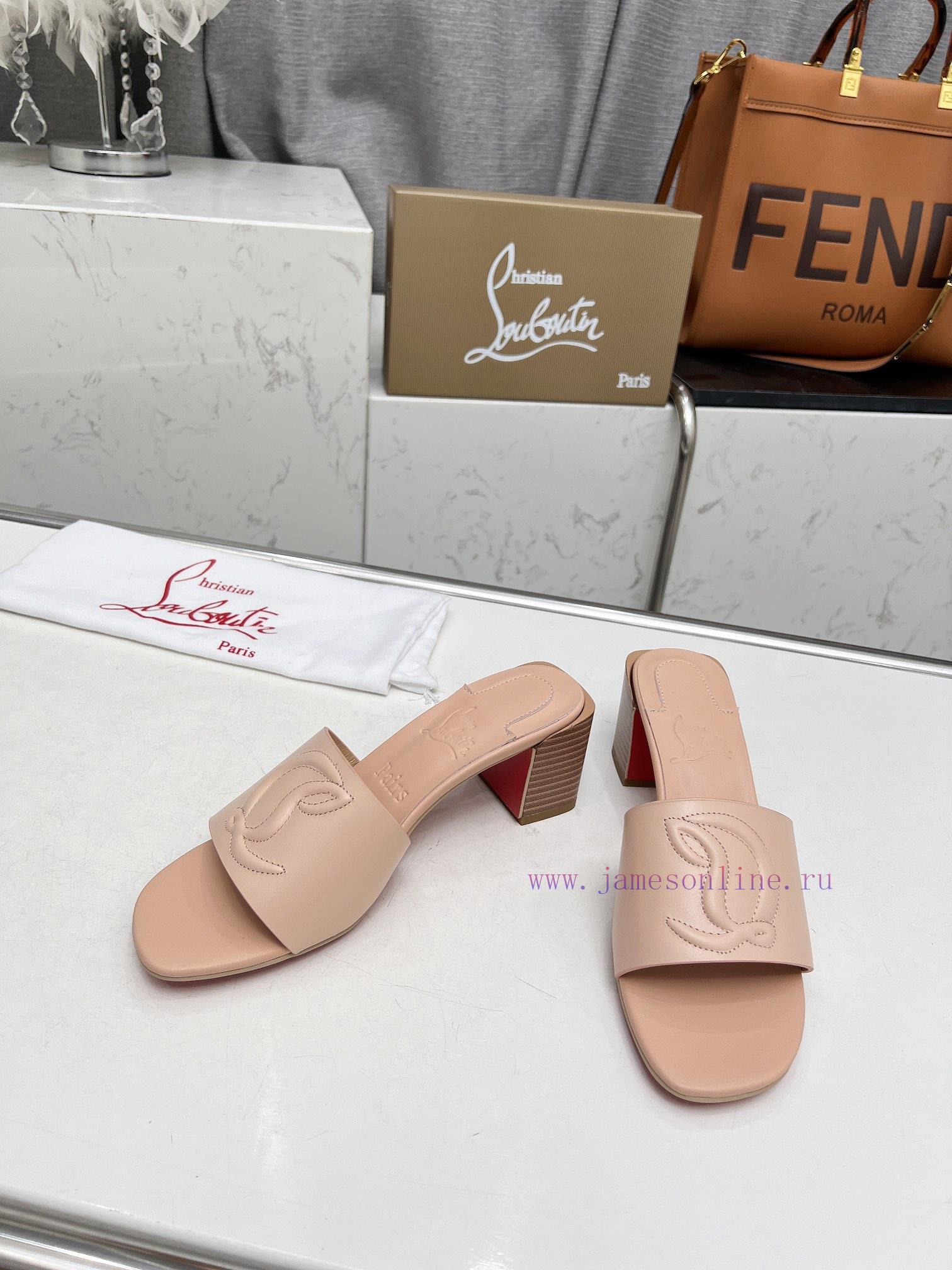 Rubber sole P280, genuine leather sole pCL/Lupoting CL MULE women's casual high-heeled slippwktfoajl - Image 4