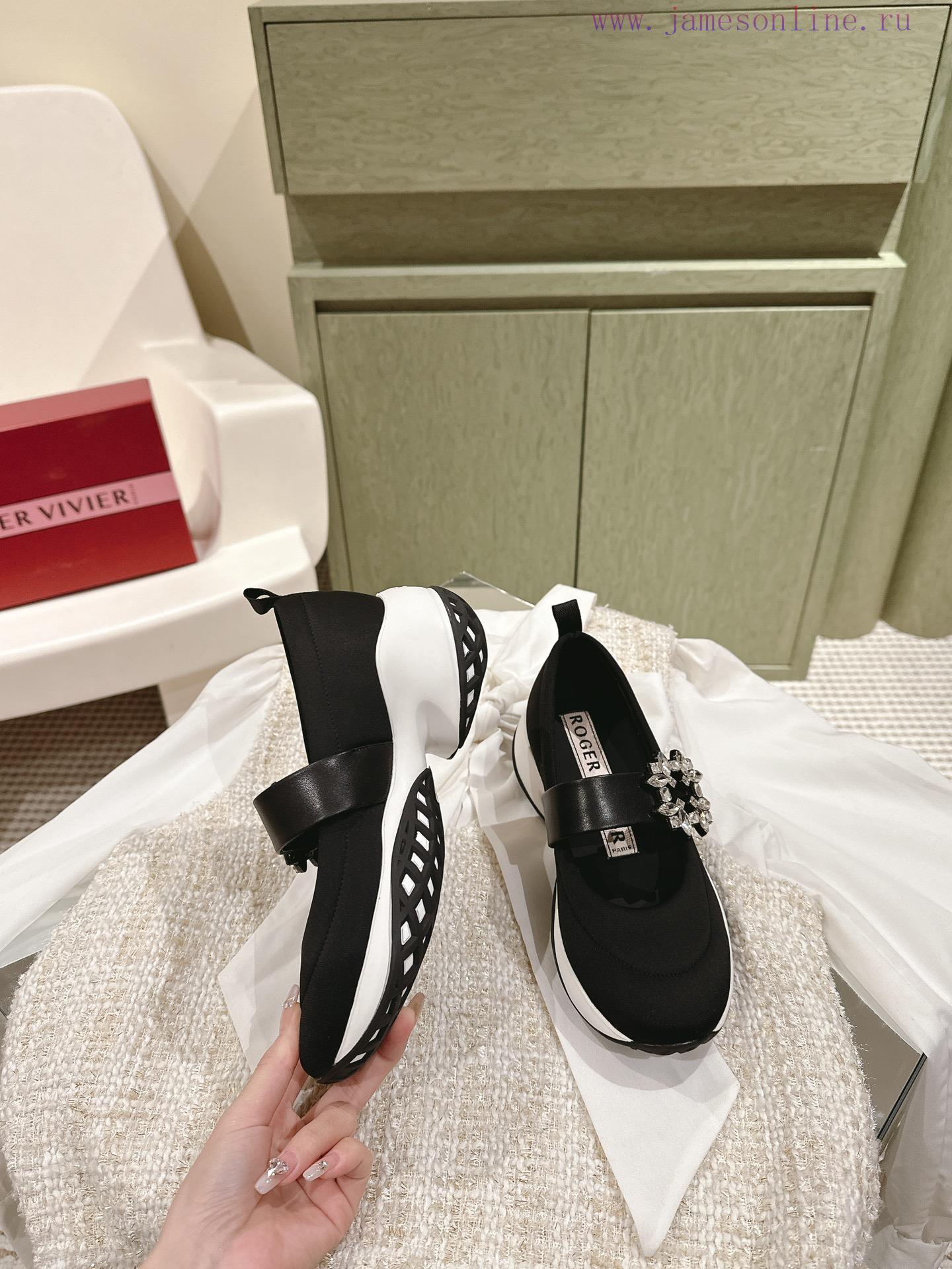 | ²⁰²4 𝐬𝐬 🤍🤎𝐑𝐨𝐠𝐞𝐫 𝐕𝐢𝐯𝐢𝐞𝐫 Roger Vivian Viv 'Run diamond buckle fabric sports shoes are a mrljgo6xi - Image 3