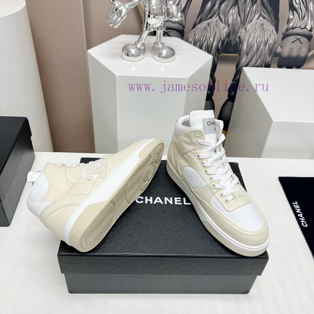 Top Fabric "Chanel C Home 2024 vs Spring/Summer Hot Canvas Leisure SeriesHigh top color bloc760j4zet - Image 10