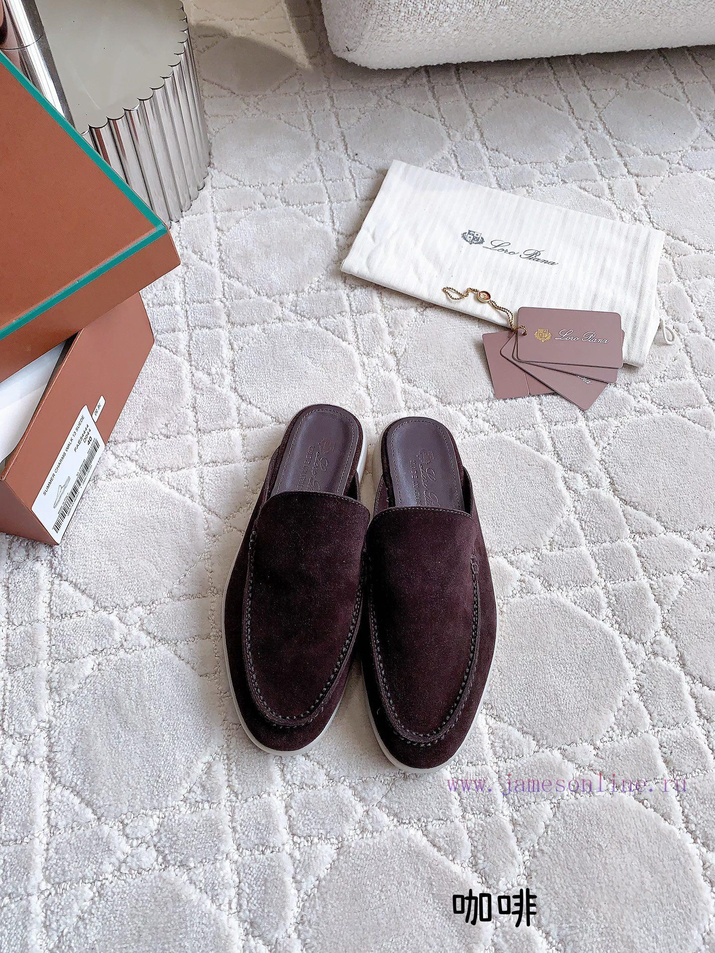 Loro Pian * LP's timeless classic men's half slippers are simple, fashionable, and have a sua4rmbnia