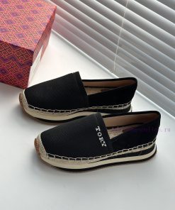 Black Flyknit Splicing SheepTBTORY BURCH T MONOGRAM Fisherman's Shoes Women's Shoes 82839 Fawkjflaal