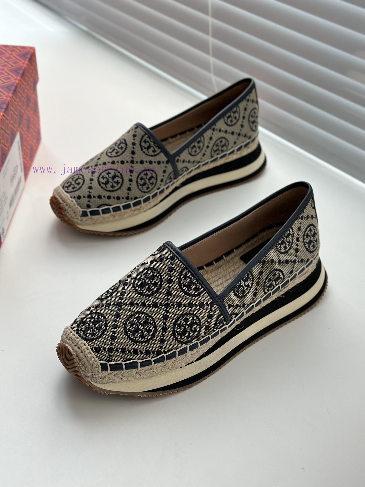 Blue jacquard fabricTBTORY BURCH T MONOGRAM Fisherman's Shoes Women's Shoes 82839 Fall 2021 w0z3jj5g - Image 4