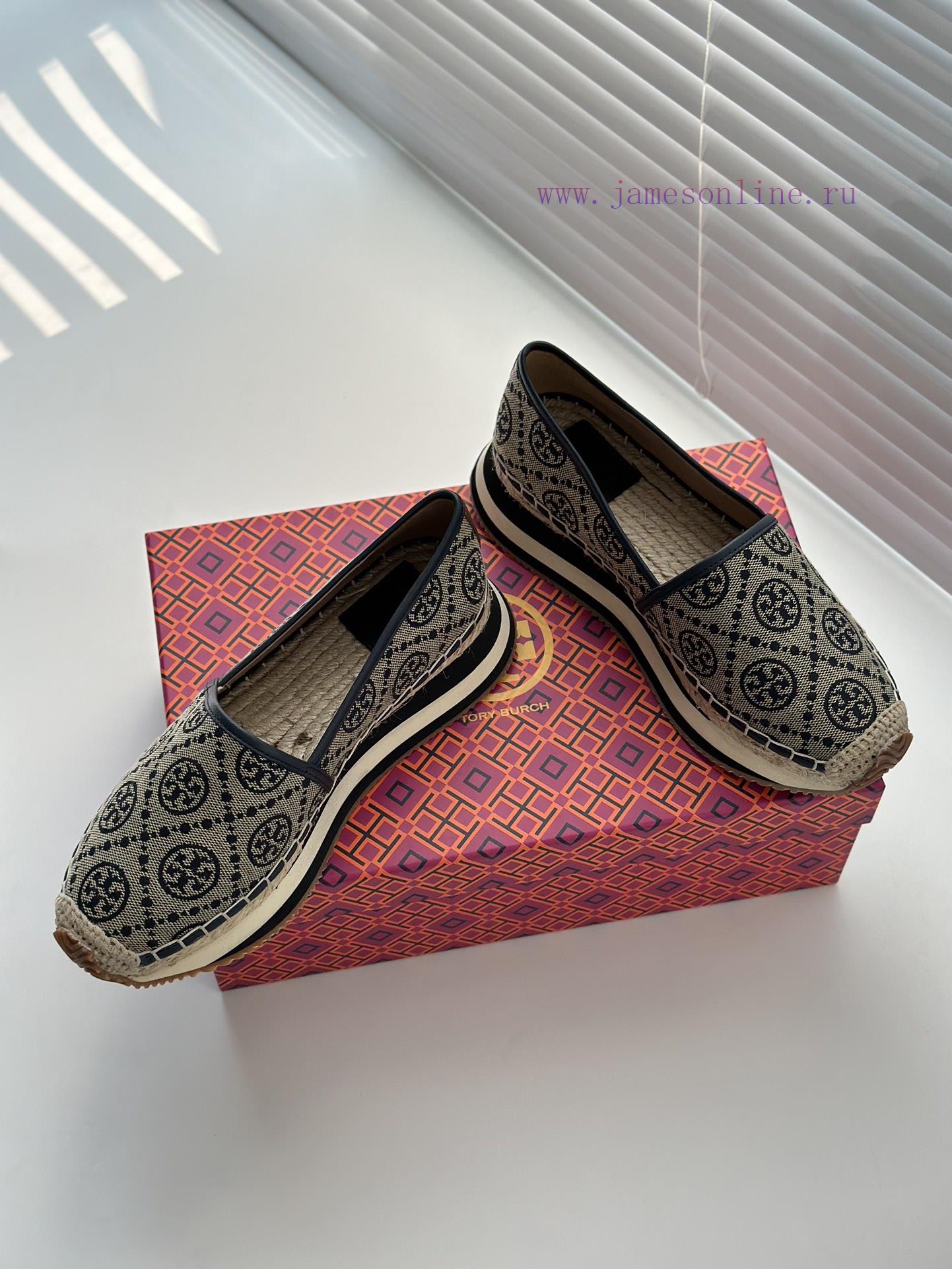 Blue jacquard fabricTBTORY BURCH T MONOGRAM Fisherman's Shoes Women's Shoes 82839 Fall 2021 w0z3jj5g - Image 5