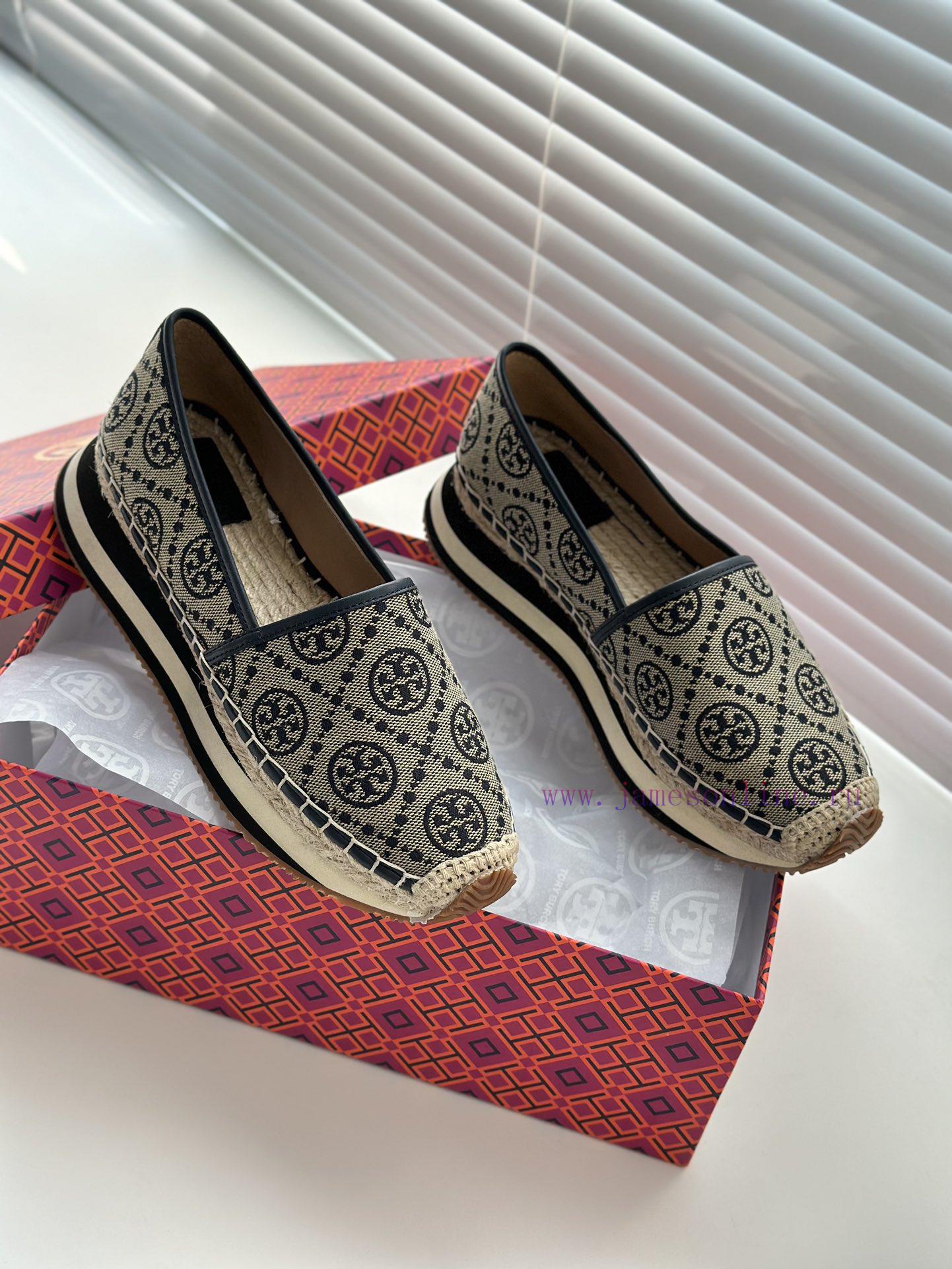 Blue jacquard fabricTBTORY BURCH T MONOGRAM Fisherman's Shoes Women's Shoes 82839 Fall 2021 w0z3jj5g - Image 7