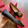 Black leather surfaceEleanor ballet flatsCortical iconic Double T pattern square toe back ligyactpzg