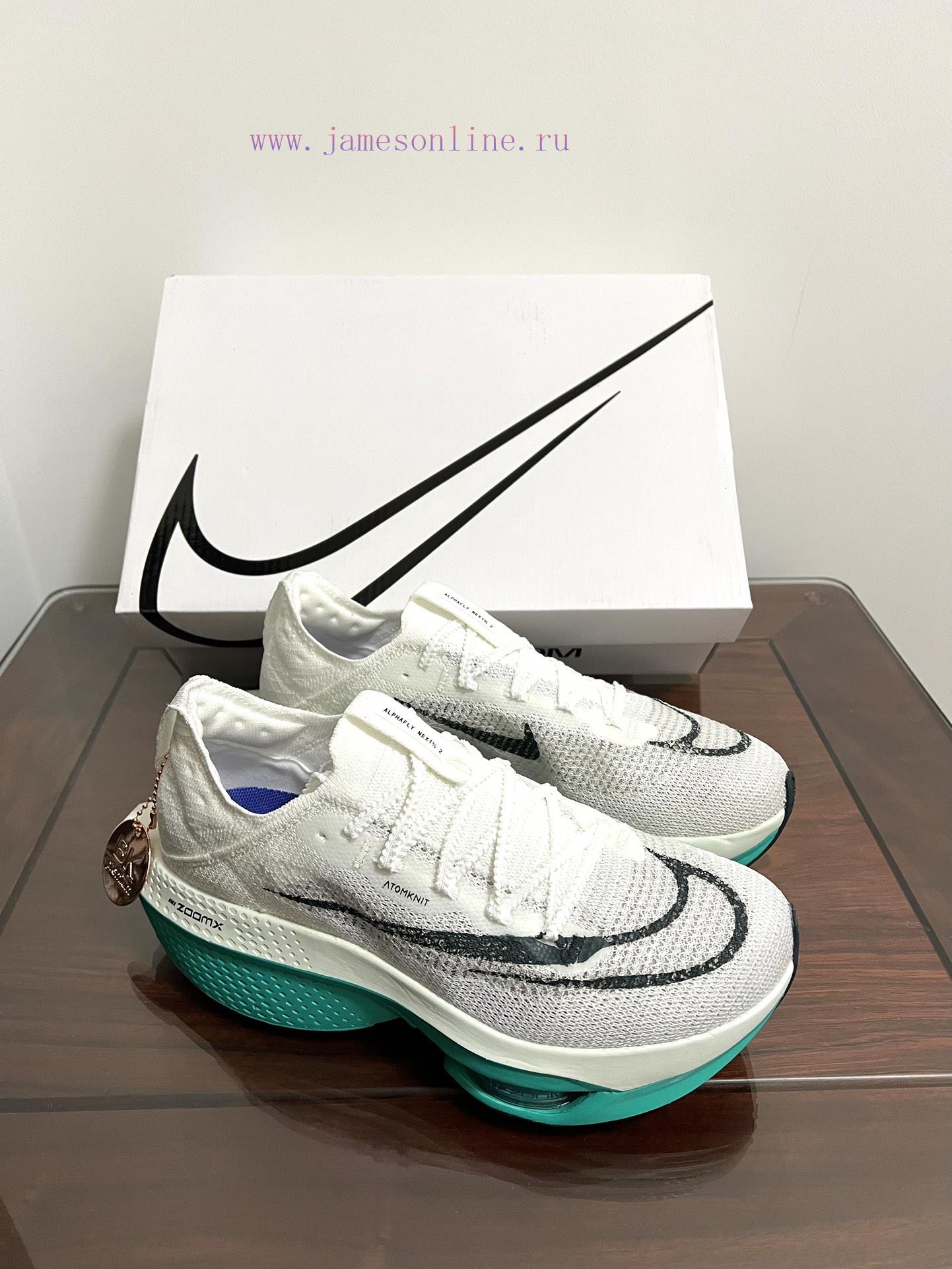 Real shot of Nike Air Zoom Alphafly Next% 2 breathable low top running shoes in white and gredha828o - Image 10