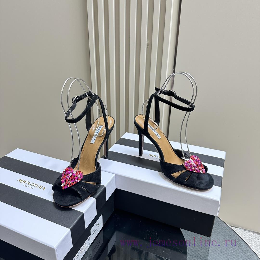 AQUAZZURA Golden Pineapple 2024 𝐒𝐒𝐧𝐞𝐰 Spring/Summer New Diamond Button SandalsAquazzura/Pineeupbhqul - Image 4