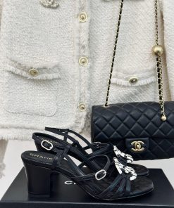 Chanel | Chanel 24C New ProductRetro Double C Coarse Heel SandalsThe shoe upper is made of i18ysc7av