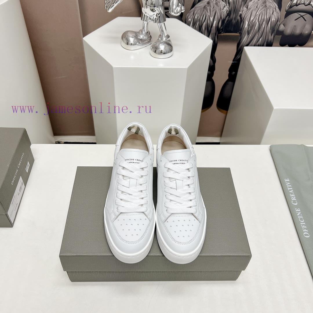 Top tierOFFICINE CREATIVE Italian niche 2024 latest extreme minimalist white shoesSmall roun4i91alf6