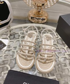 Chanel | Chanel 24c Spring/Summer New ProductsHemp rope double C-chain Roman sandalsThe blocm0ti193h