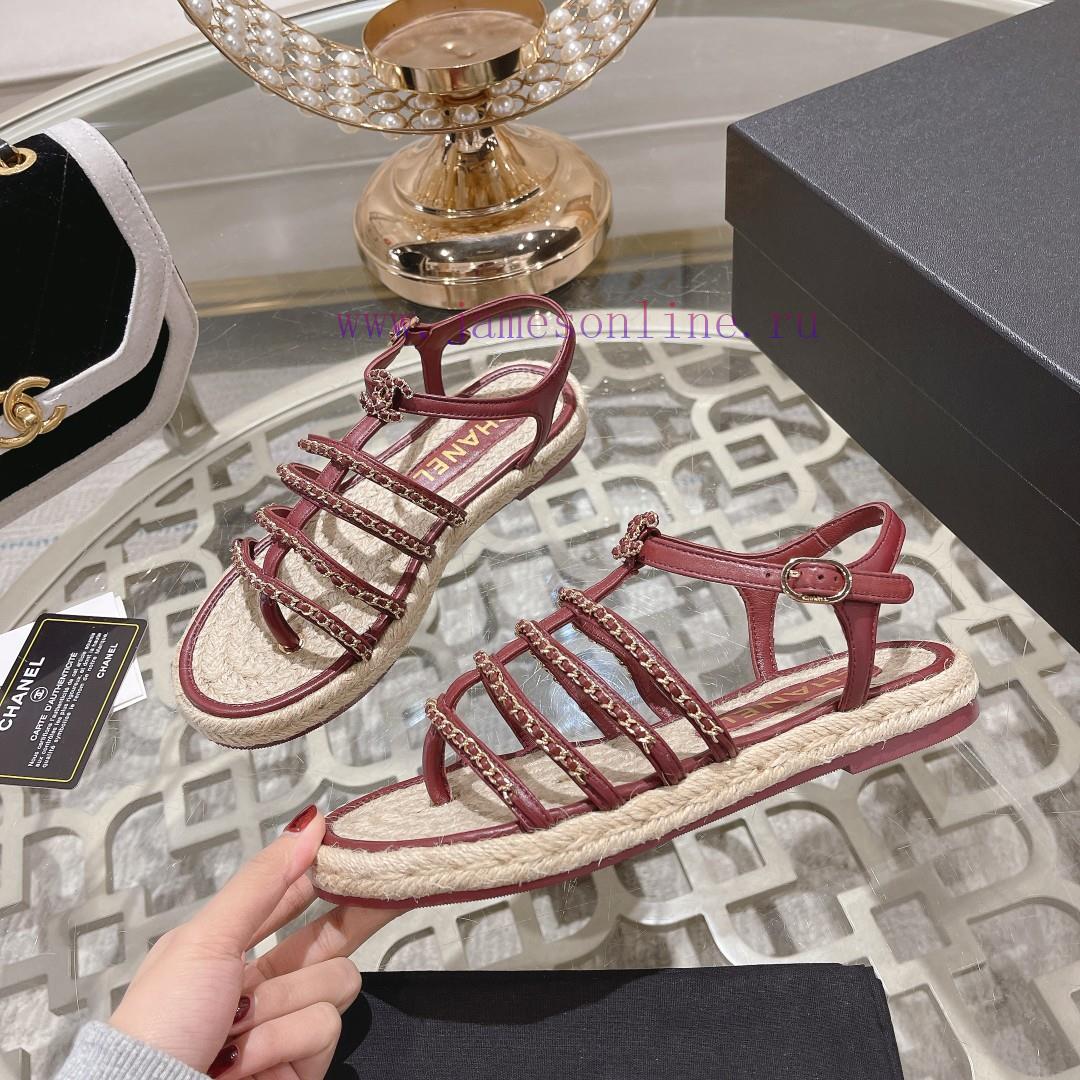 Chanel | Chanel 24c Spring/Summer New ProductsHemp rope double C-chain Roman sandalsThe bloc4qi6yuyi - Image 4