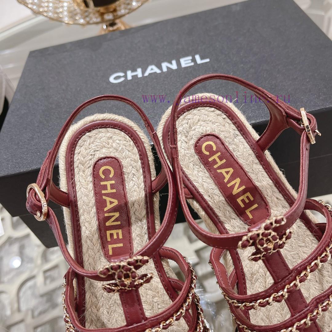 Chanel | Chanel 24c Spring/Summer New ProductsHemp rope double C-chain Roman sandalsThe bloc4qi6yuyi - Image 8