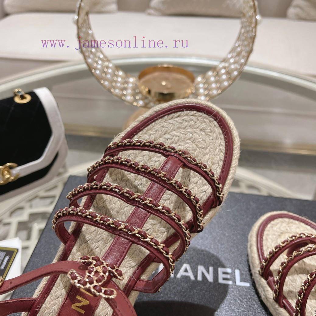 Chanel | Chanel 24c Spring/Summer New ProductsHemp rope double C-chain Roman sandalsThe bloc4qi6yuyi - Image 10