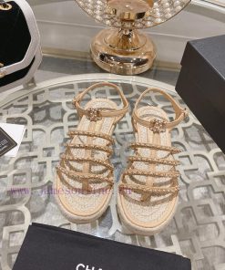 Chanel | Chanel 24c Spring/Summer New ProductsHemp rope double C-chain Roman sandalsThe blocq73gk875