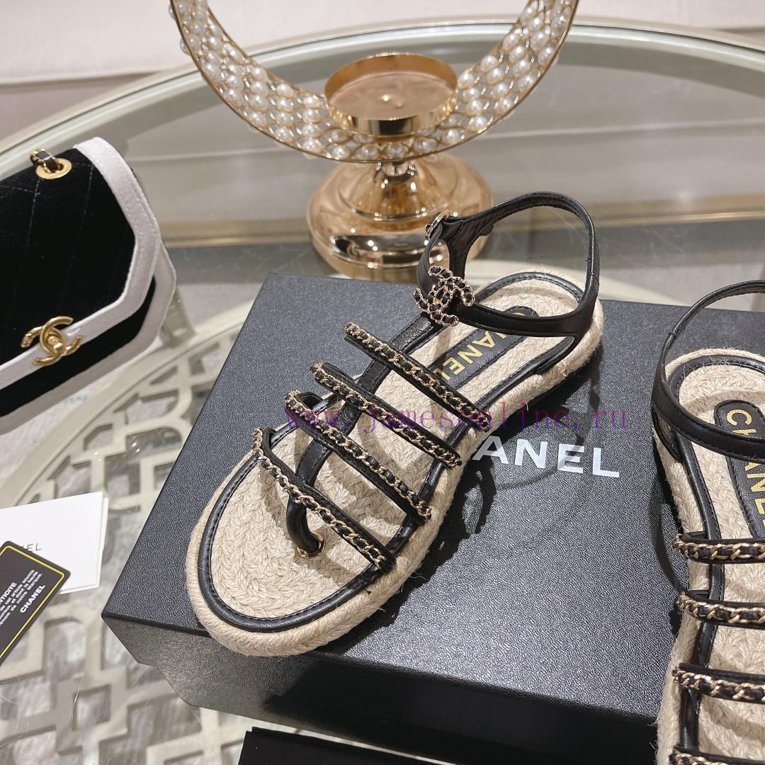 Chanel | Chanel 24c Spring/Summer New ProductsHemp rope double C-chain Roman sandalsThe blocvdouhmfv - Image 7