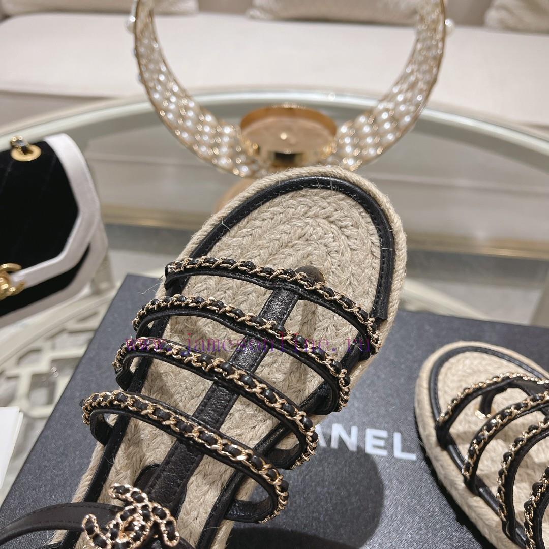Chanel | Chanel 24c Spring/Summer New ProductsHemp rope double C-chain Roman sandalsThe blocvdouhmfv - Image 10