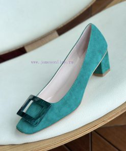 Amber buckle, high-quality produced in Dongguan, suede jade color,As a must-have shoe brand 40oecuy1