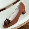 Amber buckle, high-quality produced in Dongguan, suede coffee color,As a must-have shoe bran6wijf69a