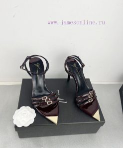 Giuseppe ZanottiSelected black imitation patent leather synthetic fabric with modern light agnzzyoxj