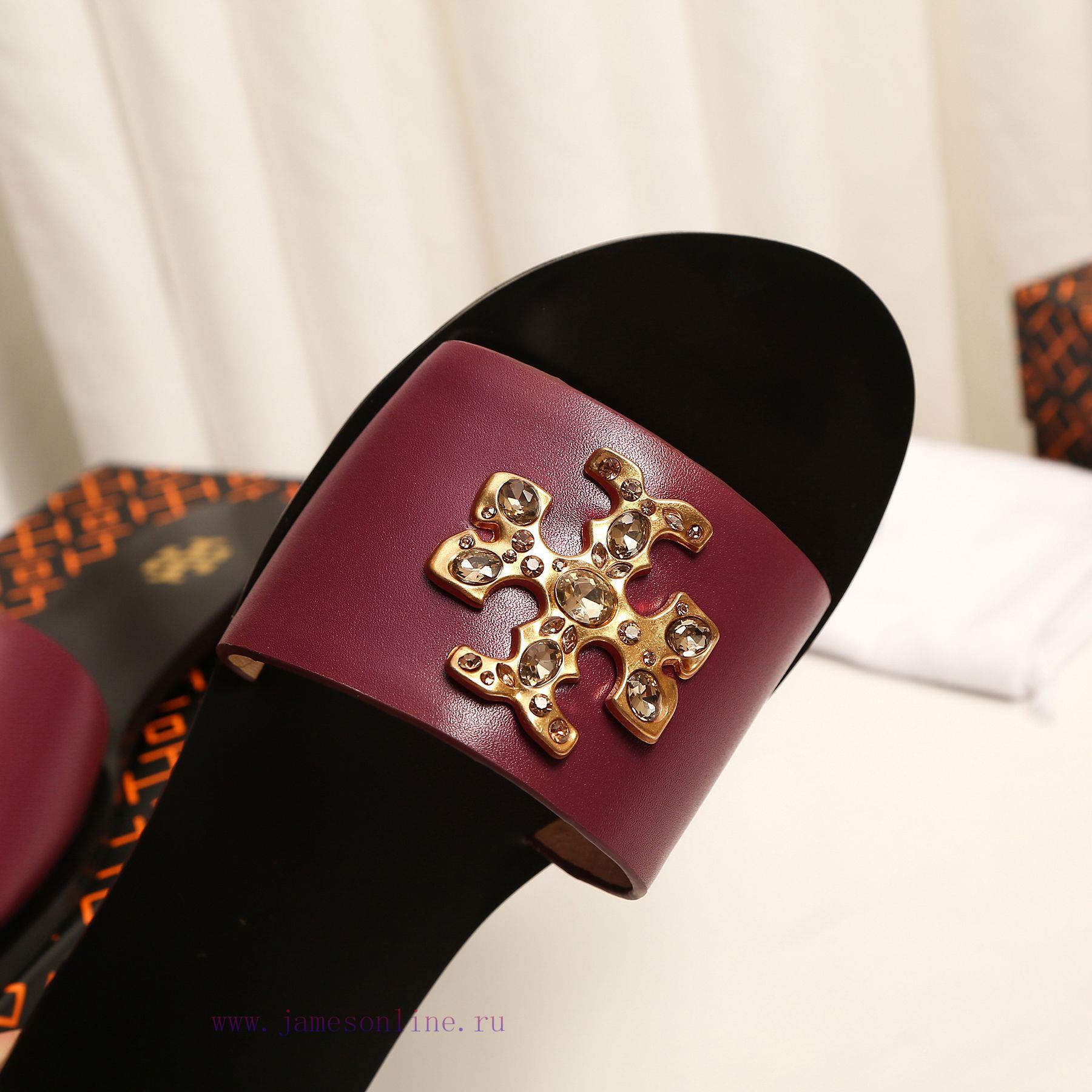 19818-2 Toribechi Flat Dragged Sandals, made of cowhide fabric, available in black, burgundyw7j35h4h - Image 6