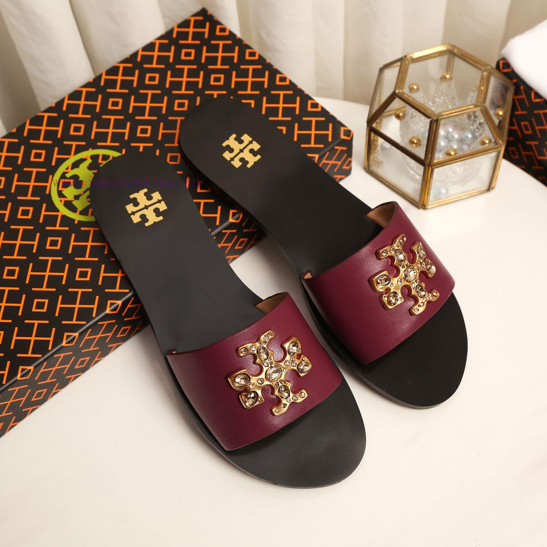19818-2 Toribechi Flat Dragged Sandals, made of cowhide fabric, available in black, burgundyw7j35h4h - Image 8