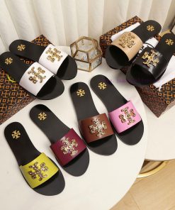 19818-2 Toribechi Flat Dragged Sandals, made of cowhide fabric, available in black, burgundyczko4n67
