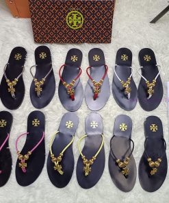 20612-3 Toribechi flat bottomed sandals, made of cowhide fabric, available in black, red, pi4devxiem